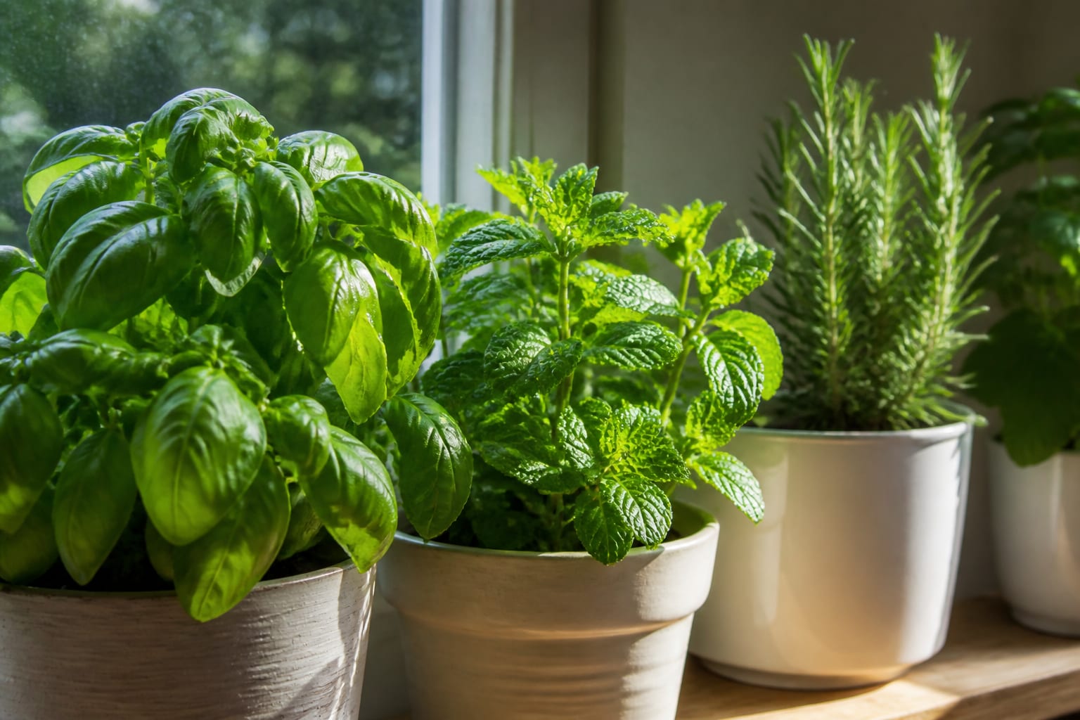 Opt plante aromatice pot fi crescute în apartament cu lumină bună și udare atentă