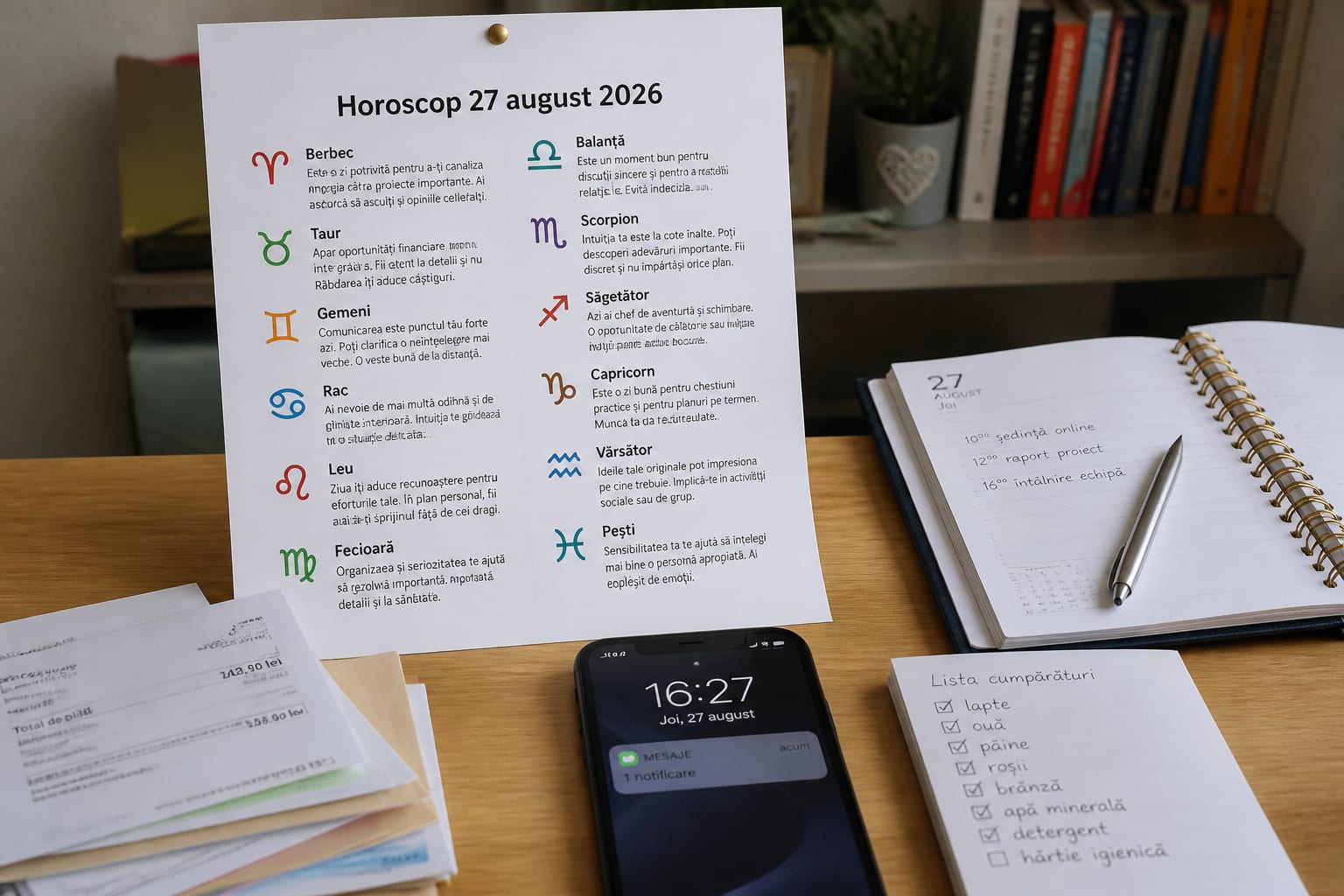 Horoscop pentru joi 27 august 2026: Leii negociază eficient iar Fecioarele pun lucrurile în ordine