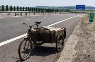 Intervenție complexă pe A1 pentru oprirea unui bărbat de 62 de ani care mergea pe contrasens cu tricicleta