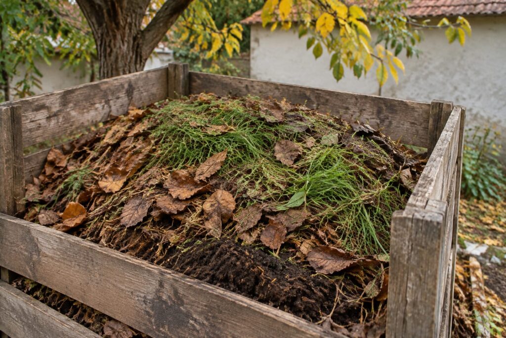 Cum se obține compost din frunze de nuc pentru grădină. Descompunerea poate dura 9-12 luni sau mai mult
